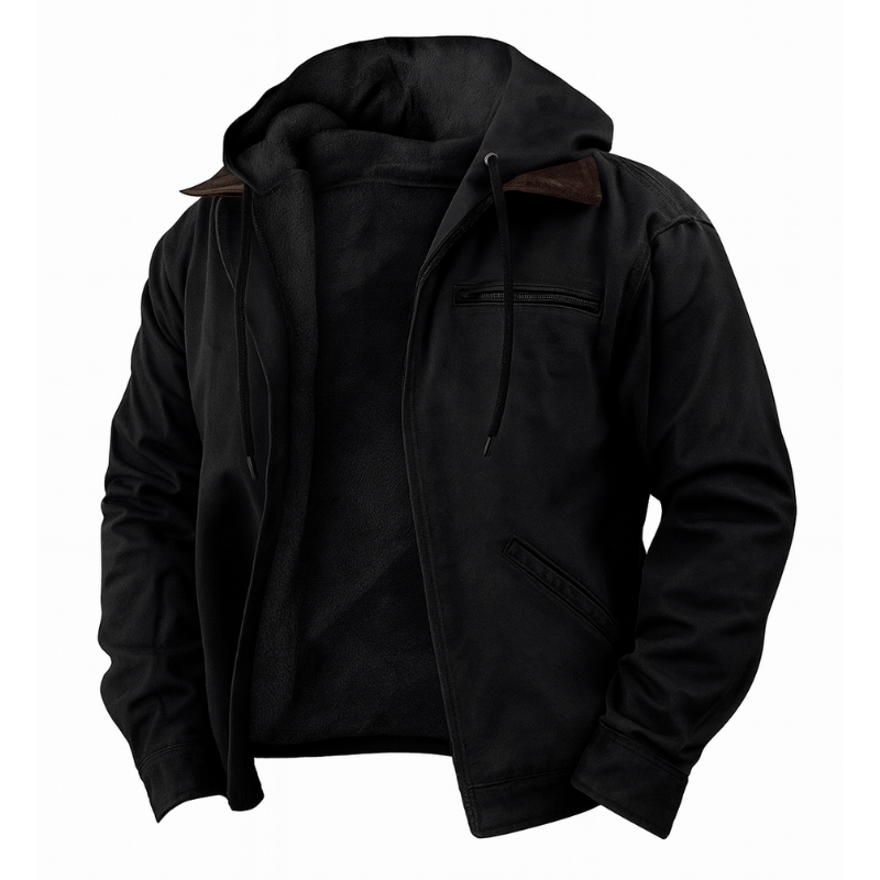 Gionetto | Men’s Winter Hooded Jacket | Warm Fleece Lined Coat