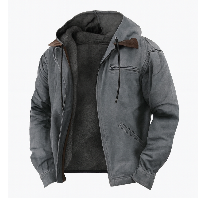 Gionetto | Men’s Winter Hooded Jacket | Warm Fleece Lined Coat