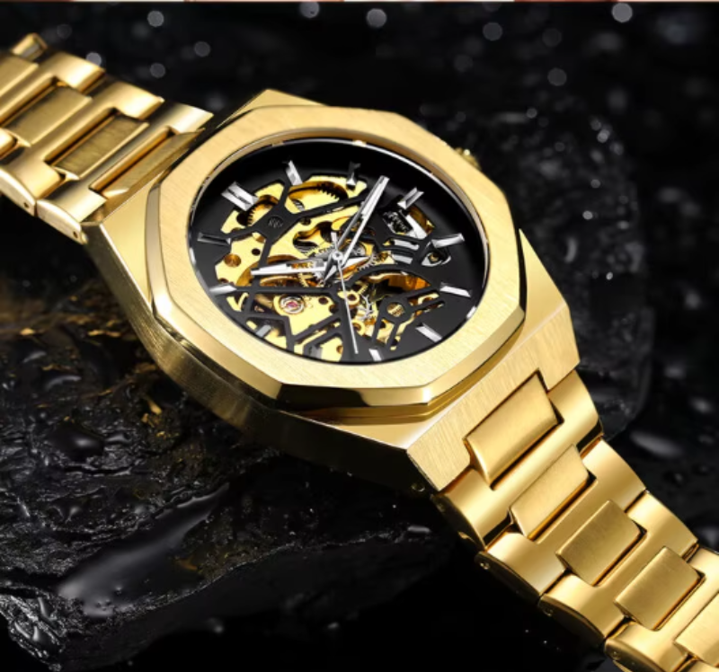 Mens Luxury Mechanical Skeleton Watch