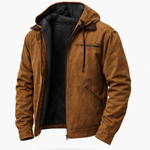 Gionetto | Men’s Winter Hooded Jacket | Warm Fleece Lined Coat