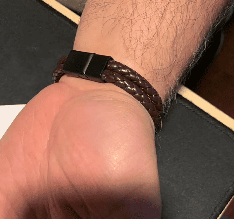 Men’s Navy Double Braided Leather Bracelet