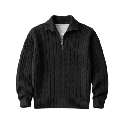 Gionetto | Lorenzo Cable Knit Half Zip Sweater – For timeless warmth and refined elegance