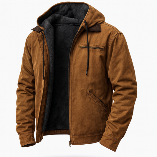 Gionetto | Men’s Winter Hooded Jacket | Warm Fleece Lined Coat