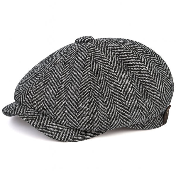 Edward Herringbone Newsboy Cap – For classic British elegance and timeless style | Gionetto