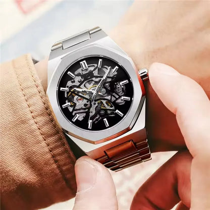 Mens Luxury Mechanical Skeleton Watch