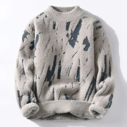 Matteo Abstract Fuzzy Sweater – Soft Warm Knit for Men | Gionetto