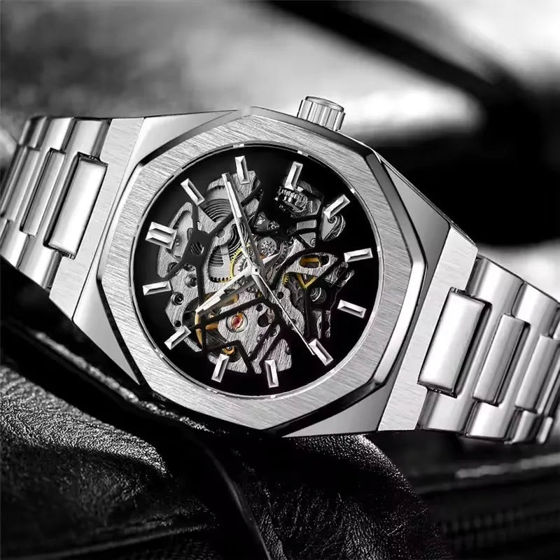 Mens Luxury Mechanical Skeleton Watch