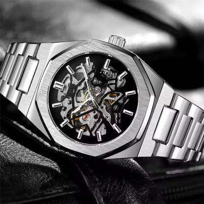 Mens Luxury Mechanical Skeleton Watch