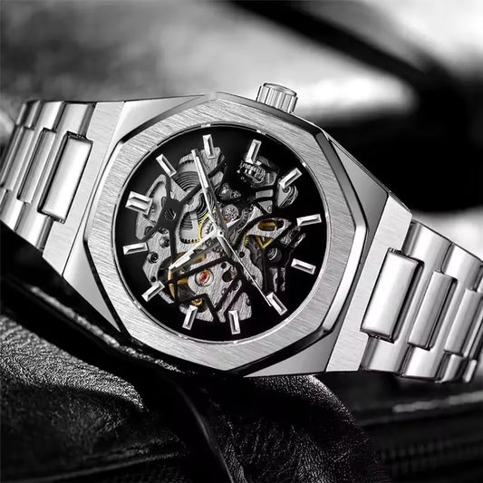 Mens Luxury Mechanical Skeleton Watch
