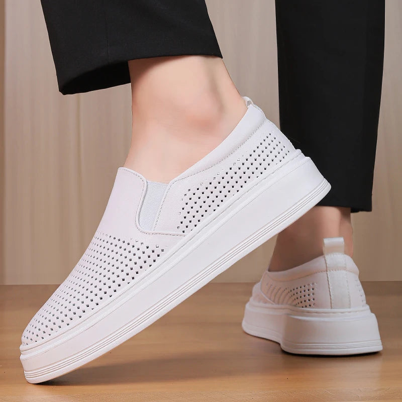 Gionetto | Renato Perforated Slip-On Shoes – For breathable comfort and modern urban style