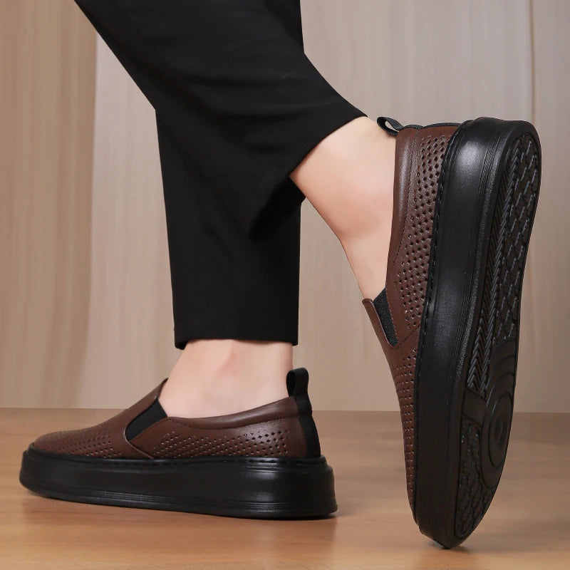 Gionetto | Renato Perforated Slip-On Shoes – For breathable comfort and modern urban style