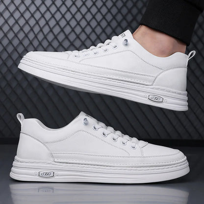 Gionetto | Matteo White Leather Sneakers – For a modern and timeless urban style