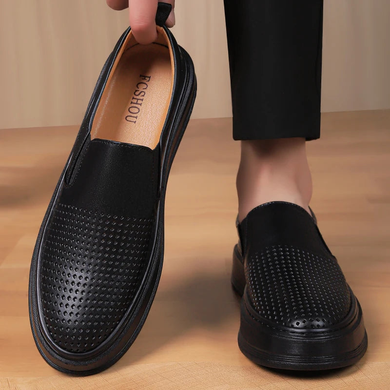 Gionetto | Renato Perforated Slip-On Shoes – For breathable comfort and modern urban style
