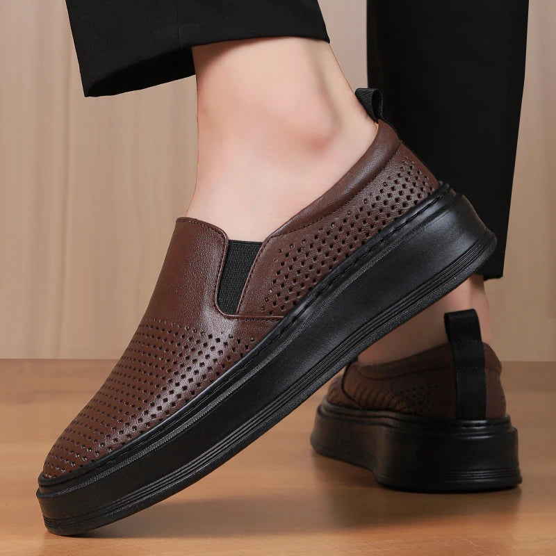 Gionetto | Renato Perforated Slip-On Shoes – For breathable comfort and modern urban style