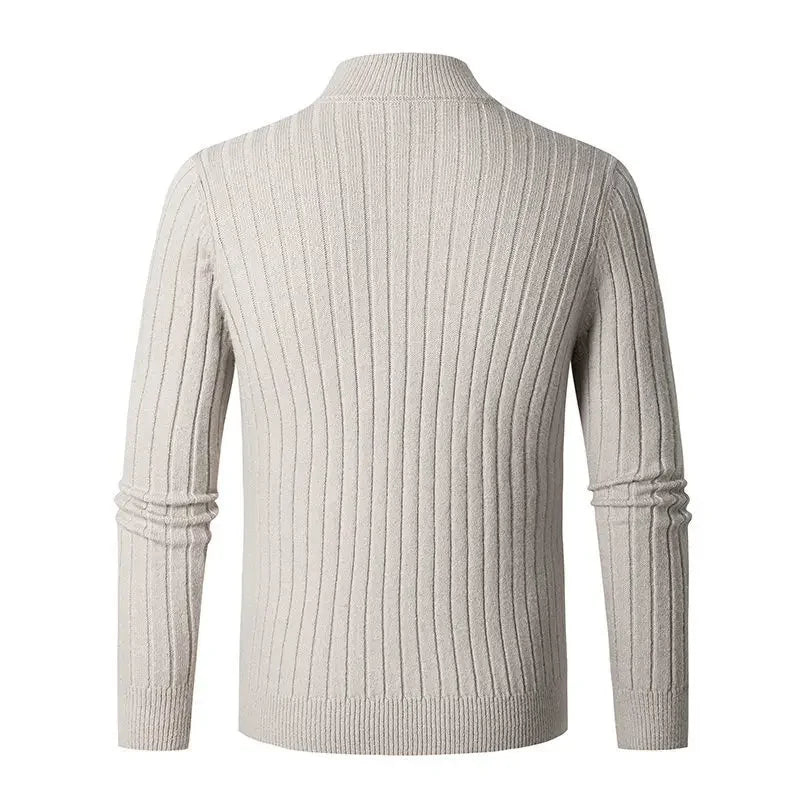Gionetto | Men’s Half Zip Knitted Sweater - Slim Fit Ribbed Pullover
