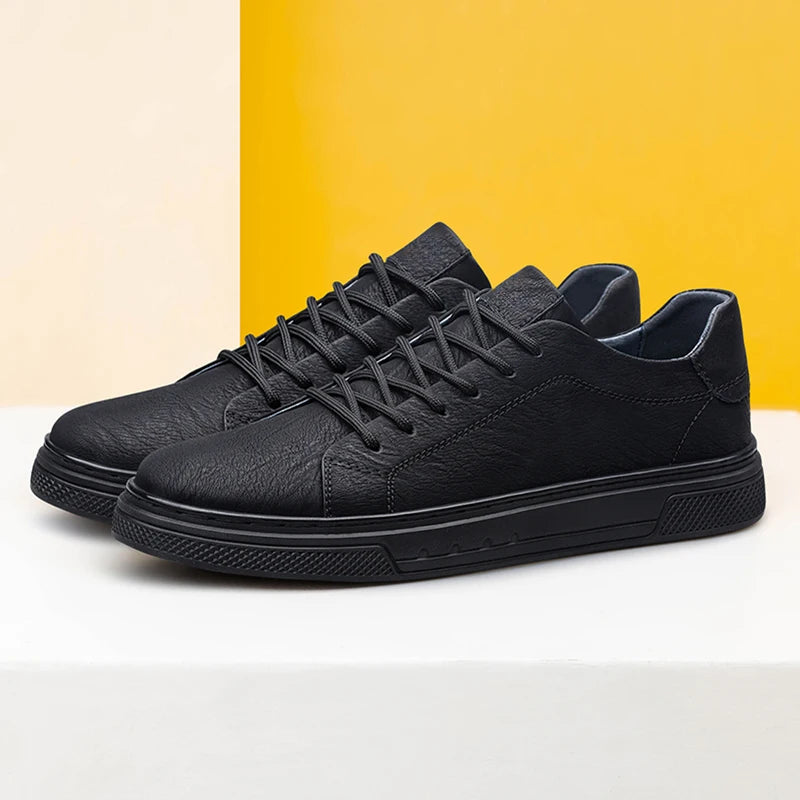 Gionetto | Enzo Black Leather Sneakers – For a sleek and timeless urban look