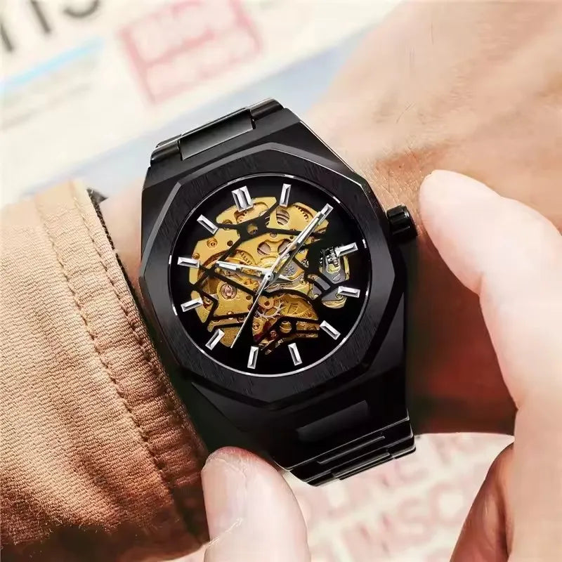 Mens Luxury Mechanical Skeleton Watch