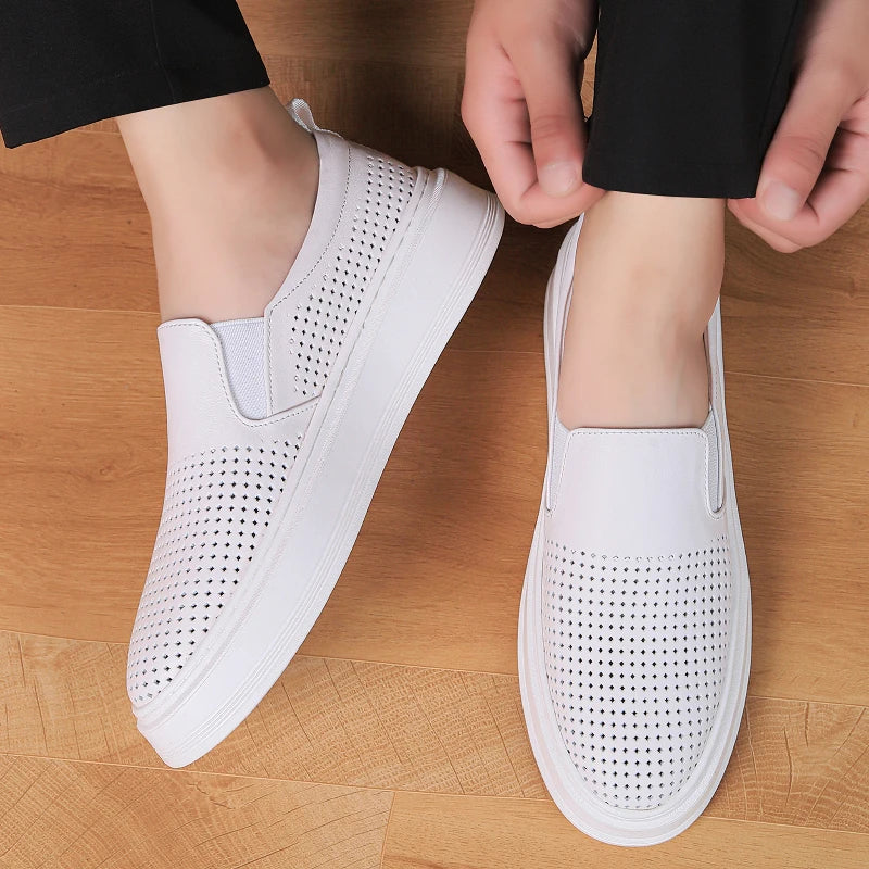 Gionetto | Renato Perforated Slip-On Shoes – For breathable comfort and modern urban style