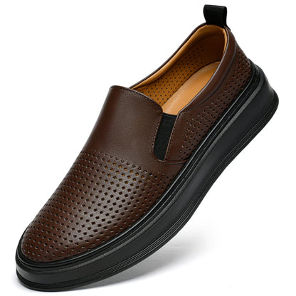 Gionetto | Renato Perforated Slip-On Shoes – For breathable comfort and modern urban style