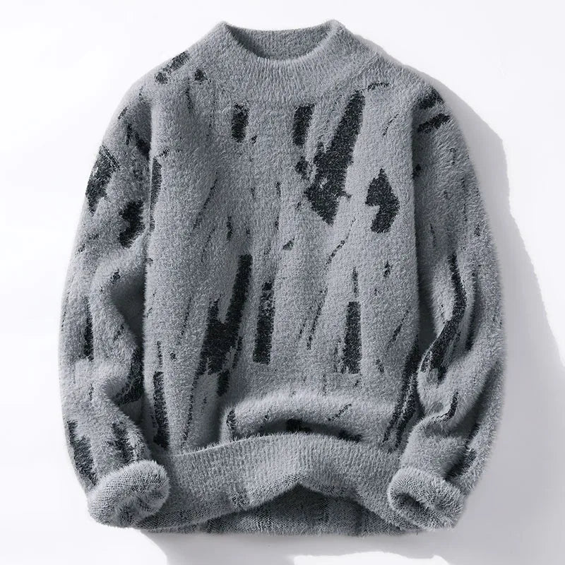 Matteo Abstract Fuzzy Sweater – Soft Warm Knit for Men | Gionetto