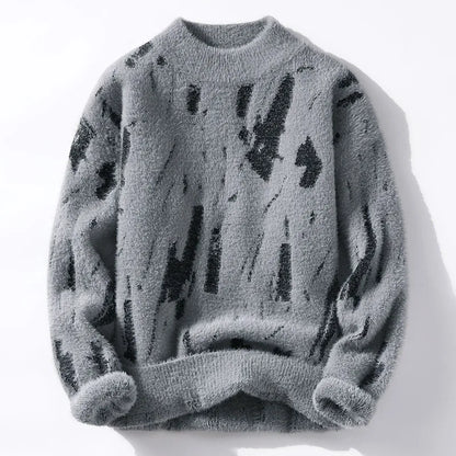 Matteo Abstract Fuzzy Sweater – Soft Warm Knit for Men | Gionetto
