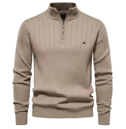 Gionetto | Stefano Ribbed Half Zip Sweater – For modern elegance and timeless warmth