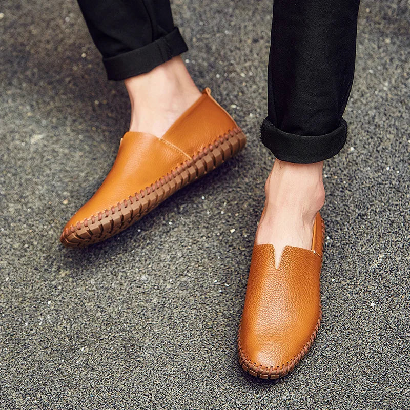 Men’s Leather Loafers with Hand-Stitched Finish | Gionetto
