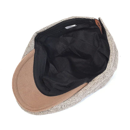 Gionetto | Arthur Herringbone Flat Cap – For timeless elegance and classic British charm