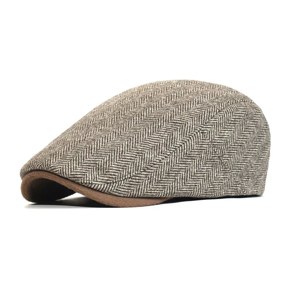 Gionetto | Arthur Herringbone Flat Cap – For timeless elegance and classic British charm