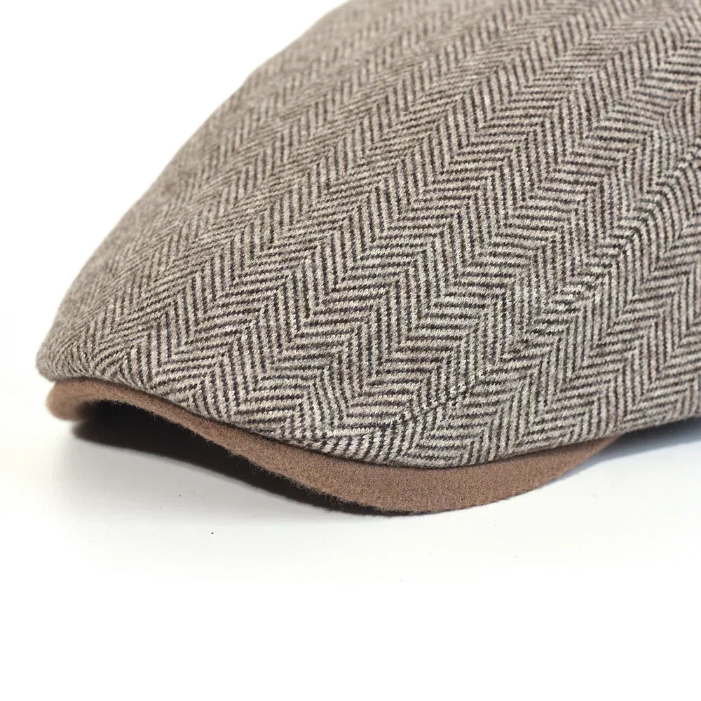 Gionetto | Arthur Herringbone Flat Cap – For timeless elegance and classic British charm