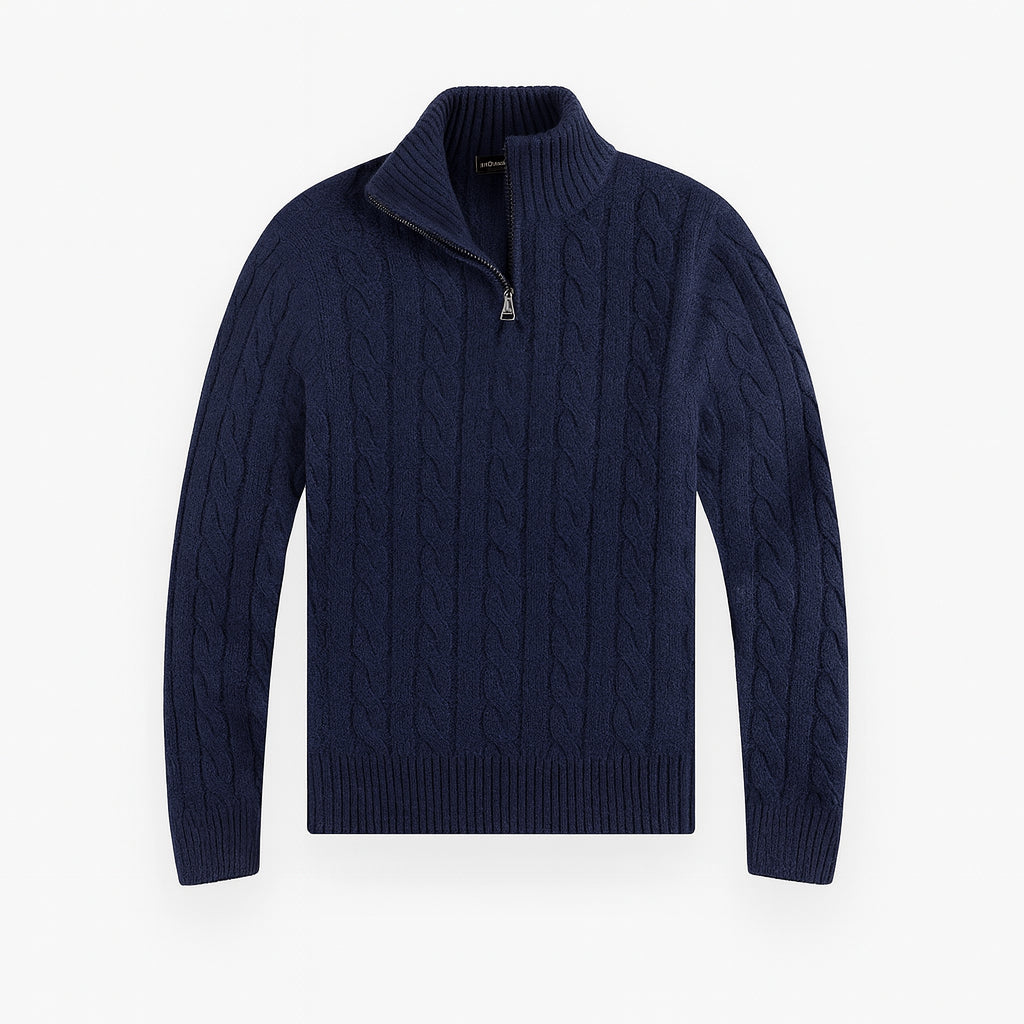 Gionetto | Lorenzo Cable Knit Half Zip Sweater – For timeless warmth and refined elegance