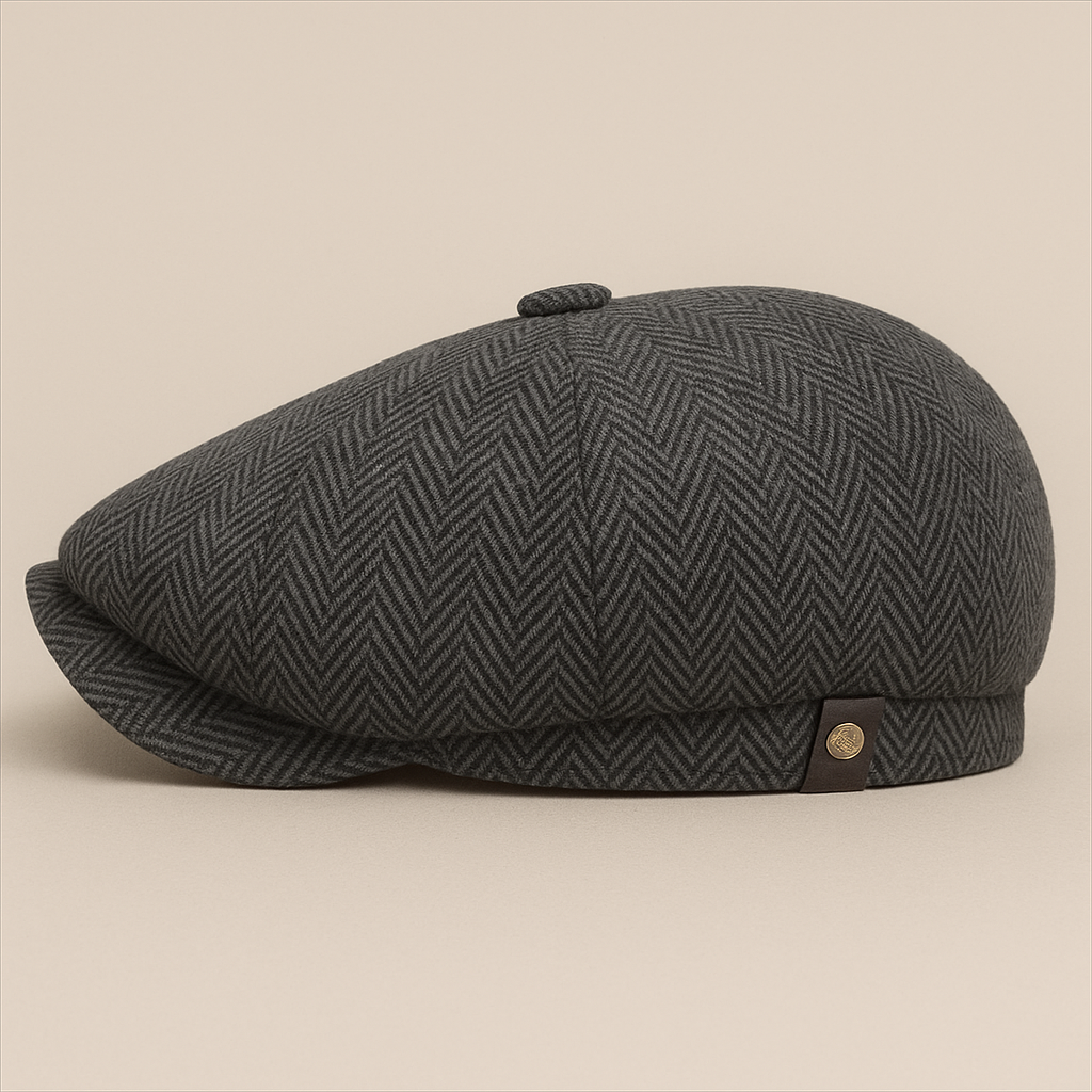 Gionetto | Henry Herringbone Newsboy Cap – For heritage elegance and timeless British style