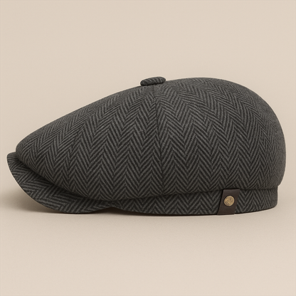 Gionetto | Henry Herringbone Newsboy Cap – For heritage elegance and timeless British style