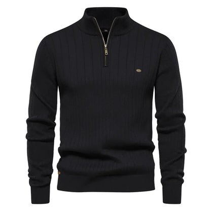 Gionetto | Stefano Ribbed Half Zip Sweater – For modern elegance and timeless warmth