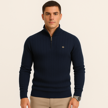 Gionetto | Stefano Ribbed Half Zip Sweater – For modern elegance and timeless warmth