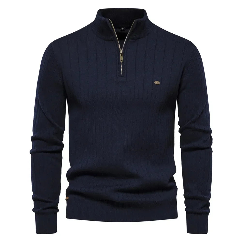 Gionetto | Stefano Ribbed Half Zip Sweater – For modern elegance and timeless warmth