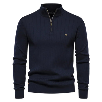Gionetto | Stefano Ribbed Half Zip Sweater – For modern elegance and timeless warmth